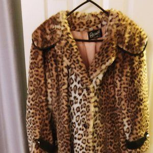 Vintage Tissavel of France cheetah Faux Fur Coat